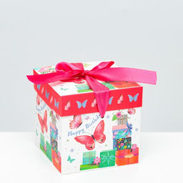 Цена за 12 шт. Коробка Самосборная Бабочки 10х10х10 см