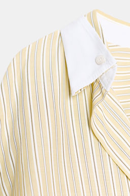 CAMISA OVERSIZE RAYAS MANGA MURCI?LAGO / Amarillo claro - Zara фото 7