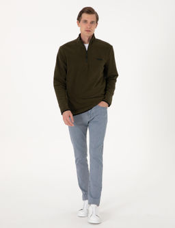 Haki Regular Fit Yar_m Fermuarl_ Polar Sweatshirt - Pierre cardin фото 4