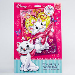 Аппликация стразами и пайетками Милашка, Кошечка Мари, А4 - Disney фото 9
