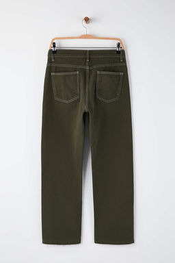 TRENDYOLMILLA Ac?k Mavi Pacas? Kesikli Yuksek Bel Straight Jeans TWOAW25JE00307  фото 24