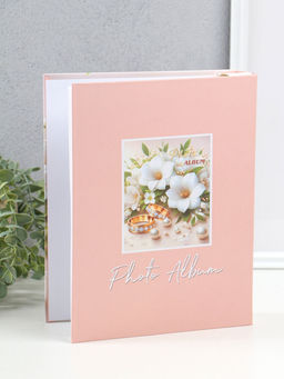 Фотоальбом на 200 фото 10×15 см «Кольца молодых и свадебный букет», в коробке, 5.5×20.5×26 см