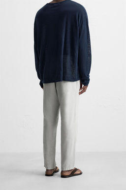 COTTON-LINEN RELAXED FIT TROUSERS - Zara фото 31