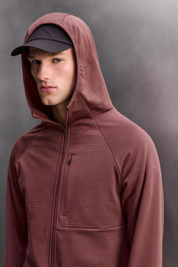SUDADERA T?CNICA CAPUCHA COMBINADO POLAR / Rosado oscuro