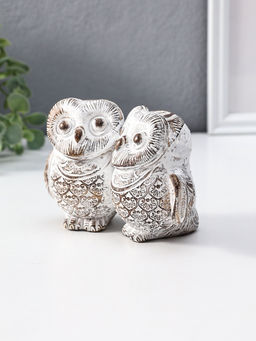 Сувенир полистоун "Совята- объятия" белый с золотой патиной 13,7х8х8,7 см