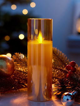 Светодиодная свеча «Золотистая», 18×5.5 см, от батареек AAx2, свечение тёплое белое