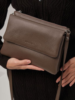 Сумка кожаная на плечо Deboro 31069 коричневый торф