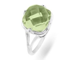 Кольцо из серебра зеленый аметист, Фурианте