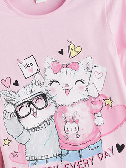 Bisiklet Yaka K?z ?ocuk Pijama Tak?m?