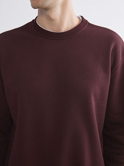 Bisiklet Yaka Uzun Kollu Erkek Kal?n Sweatshirt