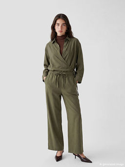 Beli Lastikli Modal Kar???ml? Kad?n Pantolon