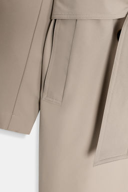 WINDPROOF WATER REPELLENT LONG TRENCH COAT WITH BELT - Zara фото 10