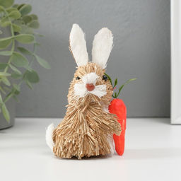 Фигурка Милый зайка с морковкой, 8?4.7?12.3 см