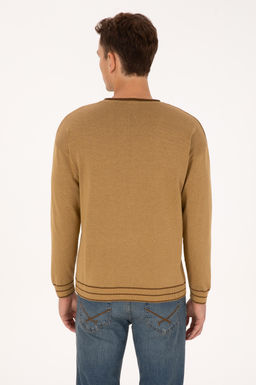 Erkek Comfort Fit Bisiklet Yaka Hardal Kazak - U.s. polo assn фото 5
