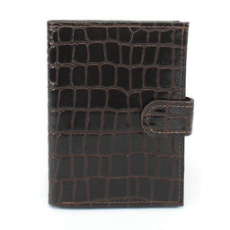 Обложка для авто+паспорт-Croco-ВП-1032 (с хляст, 5 внут карм, двойн стенка) натуральная кожа коричнневый крокодил (238) 265284