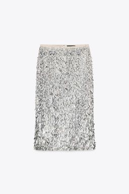 SEQUINNED MIDI SKIRT - Zara фото 6