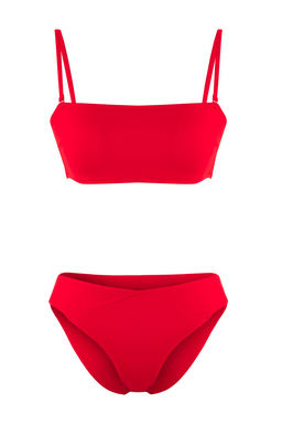 TRENDYOLMILLA K?rm?z? Straplez Normal Bel Bikini Tak?m? TBESS25BT00184  фото 14