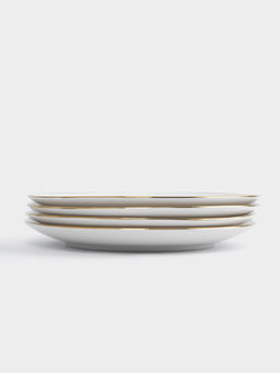 Тарелка закусочная, 19 см, 4 шт, фарфор N, бело-золотистая, Домики и ели, Townlet - Anna lafarg фото 4
