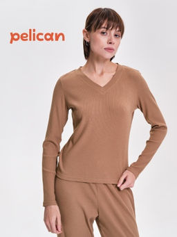 PELICAN, джемпер женский, Коричневый