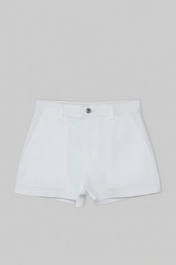 Beyaz Cep Detayl? Yuksek Bel Orta Esnek Mini Denim Sort TWOSS26SR00160 - Trendyolmilla фото 5