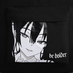 Рюкзак школьный текстильный Anime, 38×27×13 см, чёрный