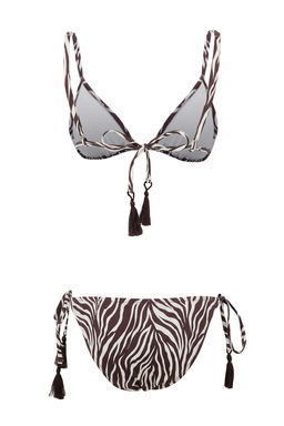 Zebra Desenli Ucgen Kapl? Puskul Detayl? Dusuk Bel Regular Bikini Tak?m? TBESS26BT00028