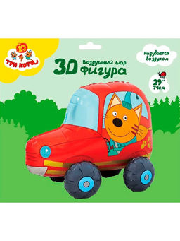Воздушный шар фольгированный 3D 29" «Три Кота. Компот в машине»