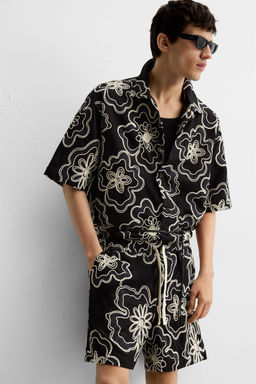 EMBOSSED EMBROIDERED BERMUDA SHORTS - Zara фото 24