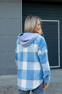 Рубашка женская в клетку с капюшоном РЖКК-01