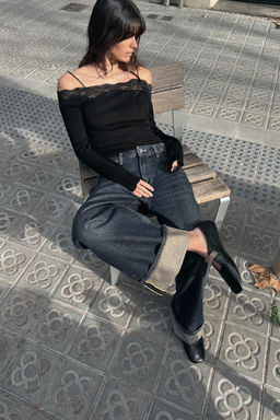 LEATHER BALLET FLATS WITH METAL STRAP - Zara фото 7