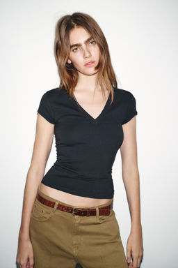 V-NECK T-SHIRT - Zara фото 10