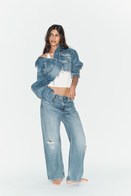 JEANS TRF BOYFRIEND ROTOS TIRO MEDIO / Azul - Zara фото 5