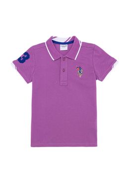 Фиолетовая футболка с воротником поло для мальчиков Basic