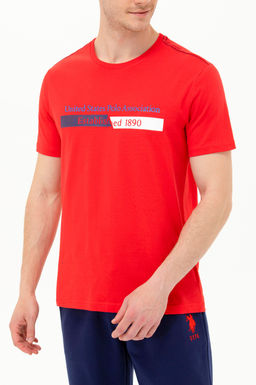 Мужская красная футболка с круглым вырезом - U.s. polo assn фото 6
