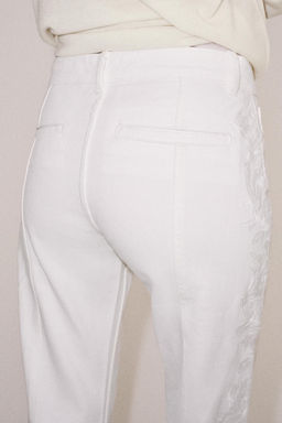 JEANS ZW COLLECTION CAPRI TIRO MEDIO BORDADOS / Crudo - Zara фото 5