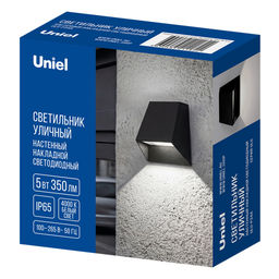ULU-P34A-5W/4000K IP65 BLACK Светильник светодиодный уличный. Архитектурный накладной. Белый свет (4000K). Корпус черный. TM Uniel