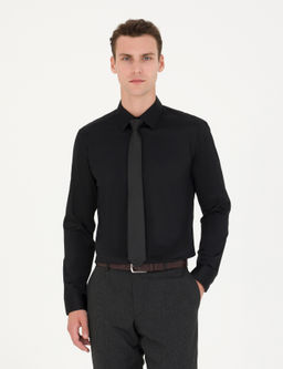Siyah Slim Fit Uzun Kollu Basic G_mlek - Pierre cardin фото 10