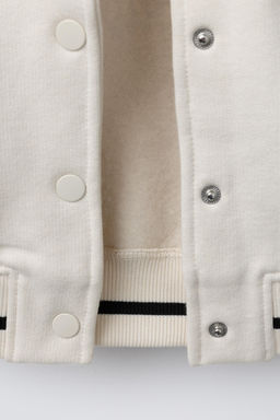 EMBROIDERED TEXT FLEECE BOMBER JACKET - Zara фото 6