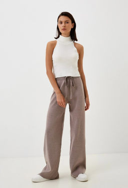 K13199 Брюки палаццо (вязаный трикотаж) КОРИЧНЕВЫЙ