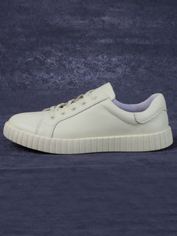 05-PDA175-2 YELLOW Кроссовки женские (натуральная кожа) - Фабричный китай фото 3