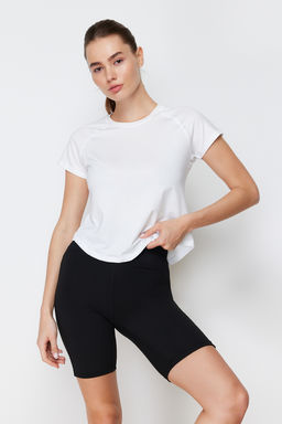 Beyaz Reflektor Bask? Detayl? Orme Spor T-Shirt THMSS24TS00002