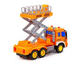 Сити, автомобиль с подъёмником инерционный (со светом и звуком) (оранжевый) (в коробке) - Полесье фото 5