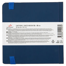 VISTA-ARTISTA VABK-1212 Скетчбук 120 г/м2 120 г/м2 12 х 12 см сшивка 80 л. 01 черный - Светоч фото 9