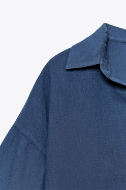 LINEN BLEND SHIRT ZW COLLECTION - Zara фото 8