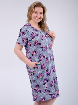 Халат "Рената" кувшинки, трикотаж