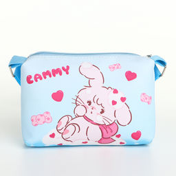 Сумка детская «Зайка», для девочки, на молнии, голубая