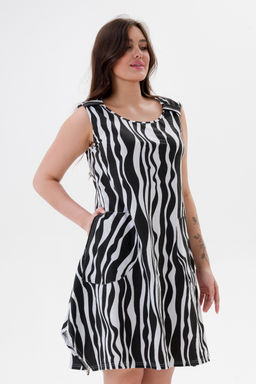 Платье женское из кулирки Кэтрин белая зебра макси - Амадэль фото 12