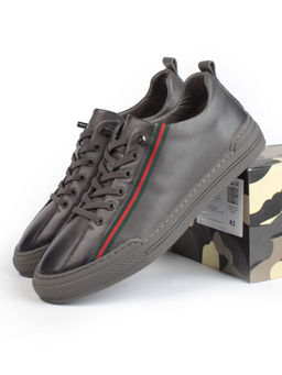 03-A69870-10-5 DK. GRAY Полуботинки спортивные мужские (натуральная кожа)