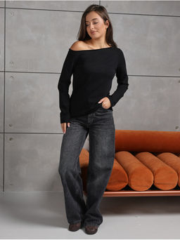 Лонгслив Плечо Черный - София фото 8