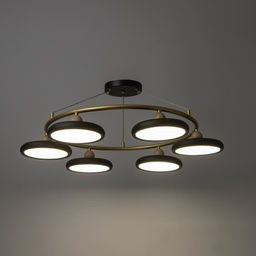 Люстра «Моника» 6 LED 144 Вт 3000-6000К черно-золотой 78×78×100 см